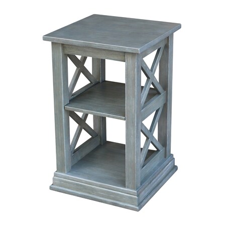 International Concepts Hampton Accent Table with Shelves, Heather Grey-Antique Washed OT105-70A